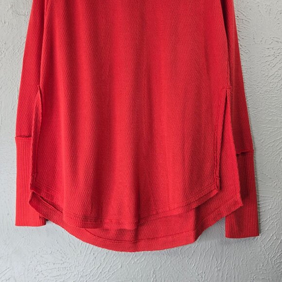 We The Free Thermal Shirt Size XS Orange Oversized Relaxed Fit Pull OVer Top - Picture 6 of 12